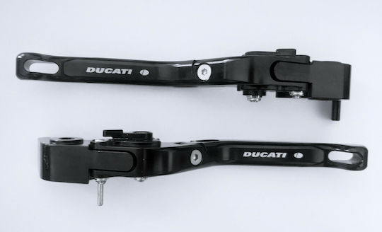Set Brems-/Kupplungshebel für Motorräder Flexibel Einstellbar für Ducati 1098 Schwarz DUC31
