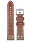 Tzevelion Lederriemen Brown/Silver 22mm