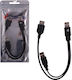 Volte-Tel USB 2.0 Cable USB-A male - USB-A female / USB-A male Μαύρο 0.3m ()