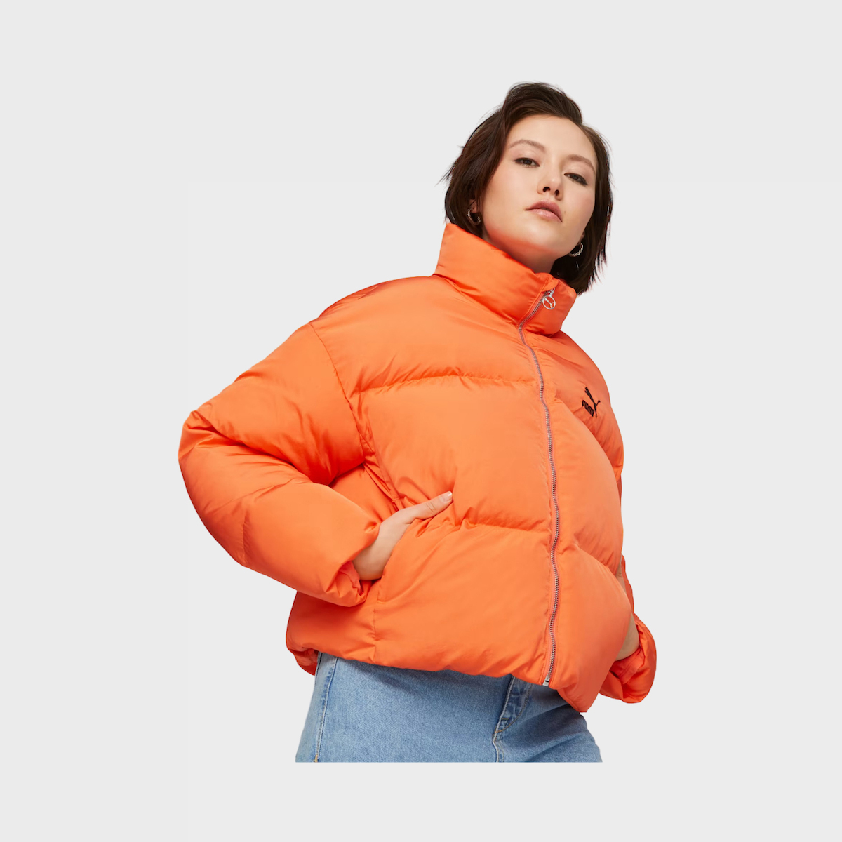 Puma Classics Kurz Damen Puffer Jacke für Winter Orange 621693-60
