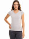 Women's Short Sleeve Cotton T-Shirt Gray