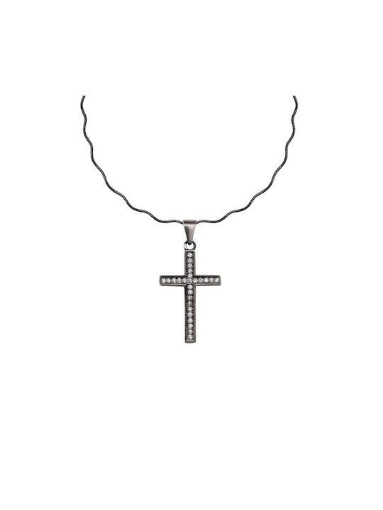 Tribute Black Women's Cross from Silver with Chain