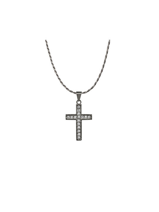 Tribute Black Women's Cross from Silver with Chain