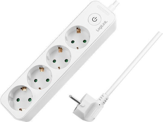LogiLink SOCKET OUTLET 4-WAY Πολύπριζο 4 Θέσεων με Διακόπτη και Καλώδιο 1.5m