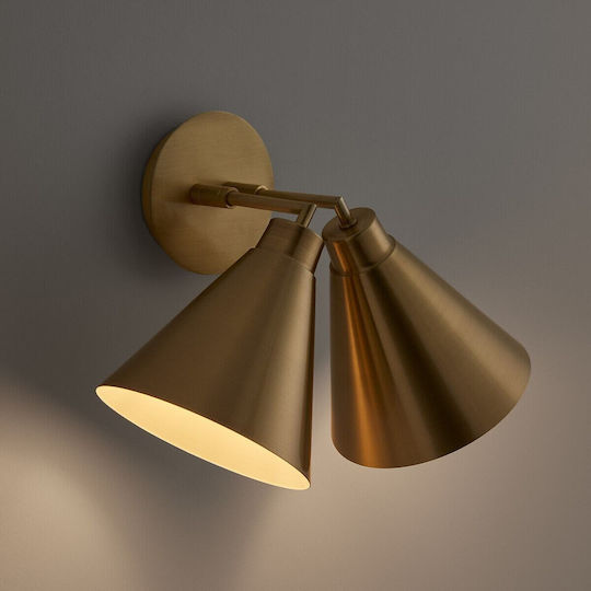 La Redoute Interieurs Wandleuchte mit Lampenbirnensockel E14 Gold 38,5cm