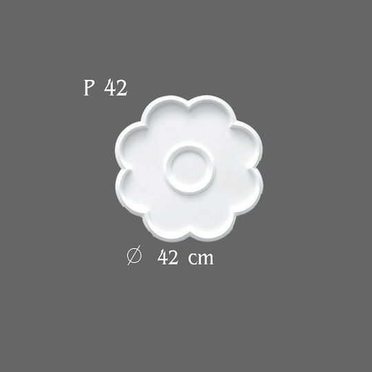 Deco Ceramica Ροζέτα Οροφής για Φωτιστικά Λευκή 3066-KALTS-ROZETA-P42