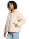 Roxy Women's Short Puffer Jacket for Spring or Autumn White