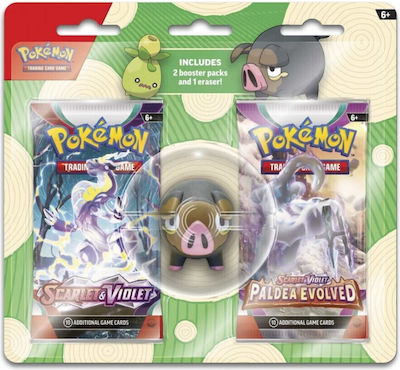 Pokemon Back To School 2023 Eraser & 2 Booster Packs Покемон Пакети Lechonk