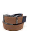 Elastic Men's Belt Leather Knitted Double Sided Multicolored