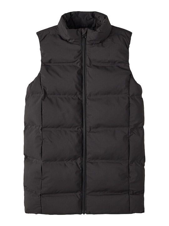 Kinder Steppjacke Ärmellos Kurz Schwarz