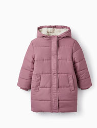 Zippy Girls Quilted Coat Purple with Lining & Ηood