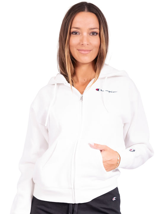 Women's Sweatshirt Jacket Hooded White
