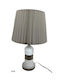 Table Lamp for Socket E27 with Gray Shade and White Base