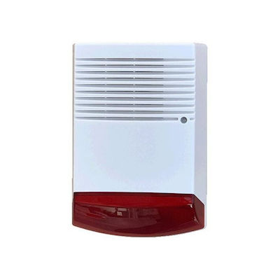 LED Alarme de sirene Alarm Siren Baterie Outdoor with Roșu Light 10.2x20cm