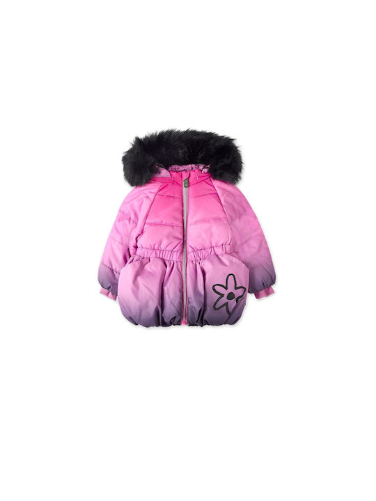 Tuc Tuc Kids Quilted Jacket Long with Hood Pink