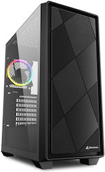 Sharkoon VS8 RGB Gaming Micro Tower Computer Case with Window Panel Black