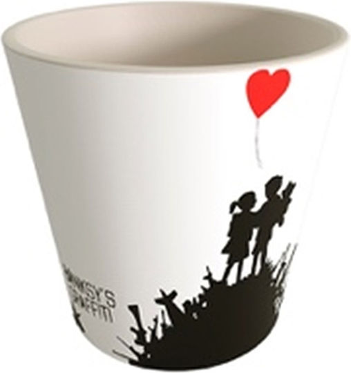 QuyCup Banksy Kids On Guns Hill Κούπα Πλαστική Λευκή 90ml