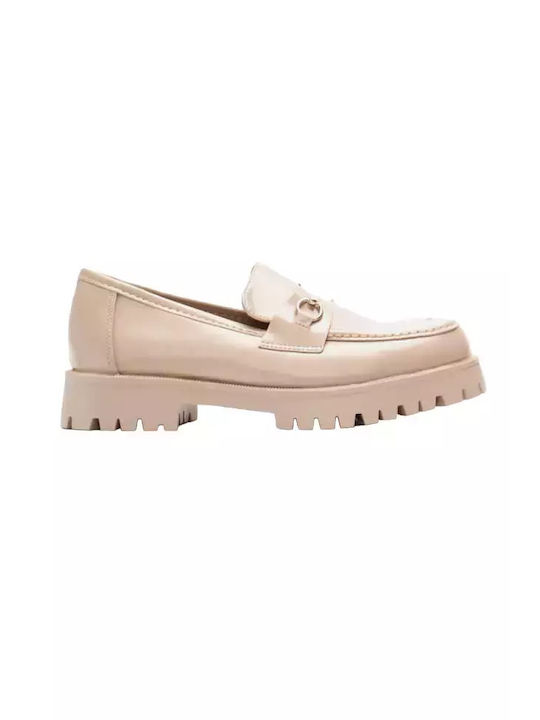 Luigi Women's Moccasins in Beige Color