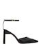 Leather Pointed Toe Black Heels