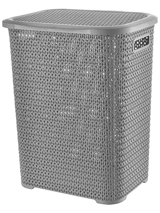 TnS Laundry Basket Plastic with Cap Gray