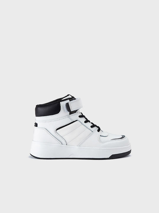 Mayoral Kids High Sneakers for Boys with Laces & Strap White