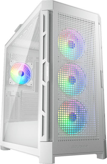 Cougar Airface Pro RGB Gaming Midi Tower Computer Case with Side Window White