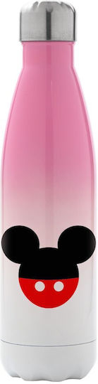 Koupakoupa Mickey head Recyclable Bottle Thermos Stainless Steel BPA Free 500ml Pink