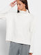 Funky Buddha Women's Long Sleeve Sweater Turtleneck White