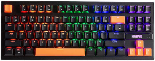 Marvo KG901C Gaming Μηχανικό Πληκτρολόγιο Tenkeyless με Custom Blue διακόπτες και Φωτιζόμενα πλήκτρα (Αγγλικό US)