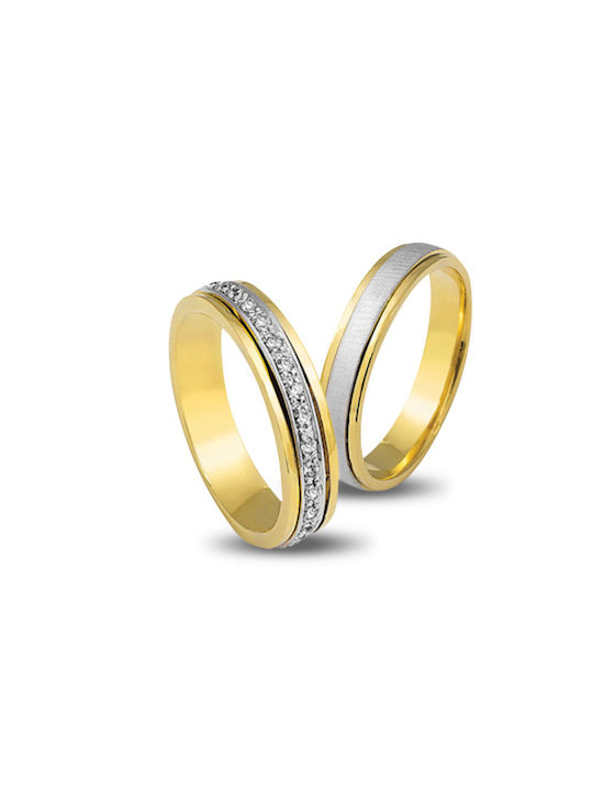 4 Ever Ehering-Set Zweifarbig 14K mit Diamant