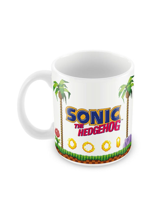 Grupo Erik Sonic Retro Κούπα Κεραμική Λευκή 350ml