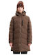 Emerson Lang Damen Puffer Jacke Braun