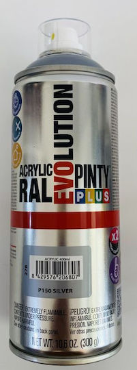 Pinty Plus Σπρέι Βαφής Ακρυλικό Ασημί 400ml