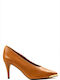 Favela Leather Pointed Toe Brown Heels