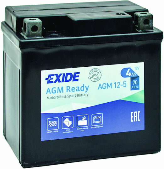 Exide Motorcycle Battery with Capacity 4Ah