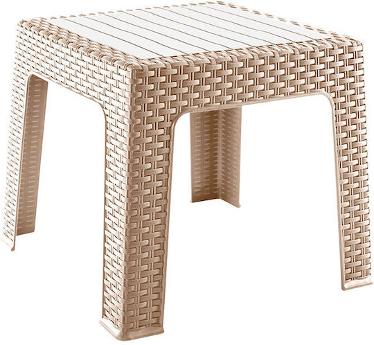 Auxiliary Outdoor Free Standing Rattan Table Brown 43x43x41cm