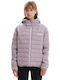 Emerson Women's Short Puffer Jacket for Winter with Hood Purple