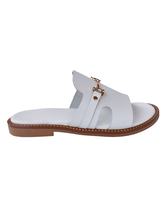 Philio Lucrat manual Leather Women's Sandals White