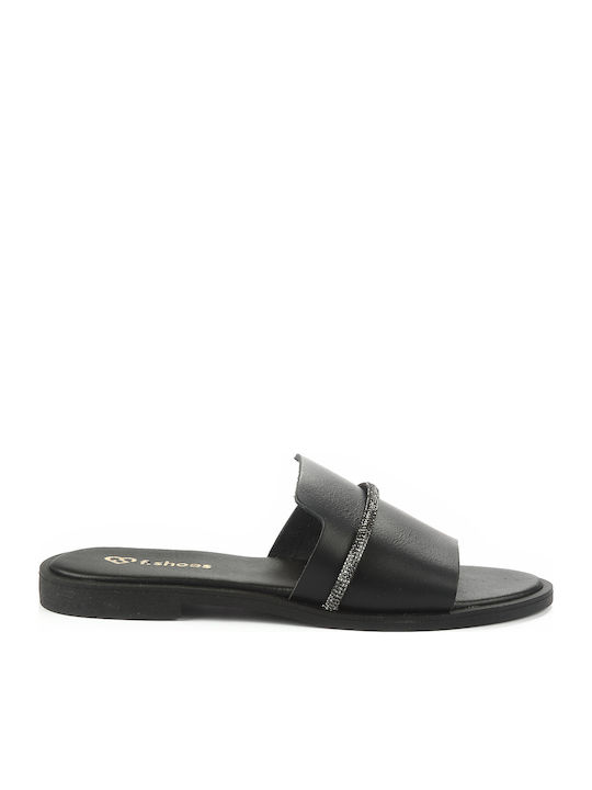 Ioannis Leder Flache Sandalen für Damen in Schw...