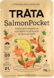 Bucăți Aflate În Fum Din File De Somon În Ulei Vegetal SalmonPocket Trata 70g