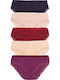 Βαμβακερά Γυναικεία Slip MultiPack Beige/Light Beige/Purple/Navy Blue/Bordeaux