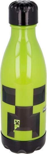 Stor Kids Water Bottle Minecraft Plastic with Screw-on Cap Non Spill Green 560ml
