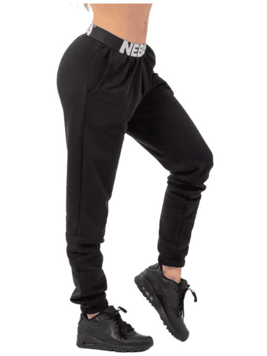 Nebbia Iconic Mid-Waist Pantaloni de trening pentru femei cu cauciuc Negru