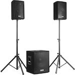 Vonyx VX0812BT 170.114 Set with Powered PA Speakers 1000W with Woofer 15"