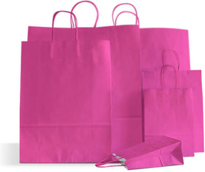 Global Paper Bag for Gift Pink 18x8x22cm.