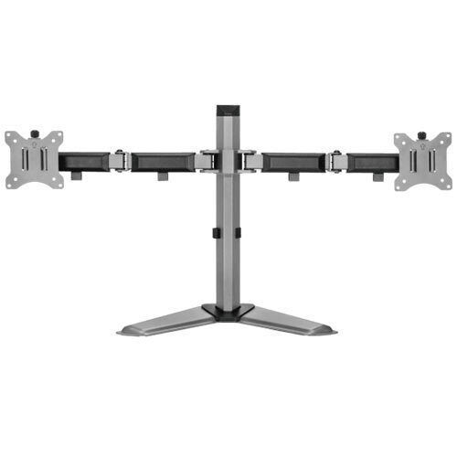 White Shark Tutankhamun Desktop Stand for 2 Monitors up to 32" Silver