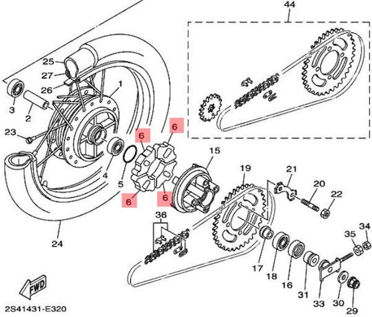 Yamaha Rear Motorcycle Wheel Damper Yamaha Crypton X T135 5YP-F5364-00-00