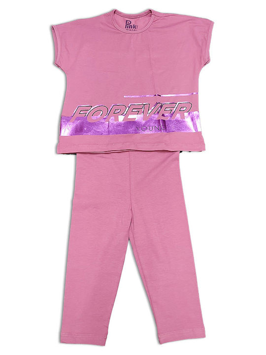 Pink Baby Kids Set with Leggings Winter 2pcs Burgundy