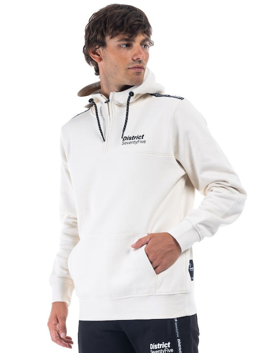 District75 Men's Sweatshirt with Hood White