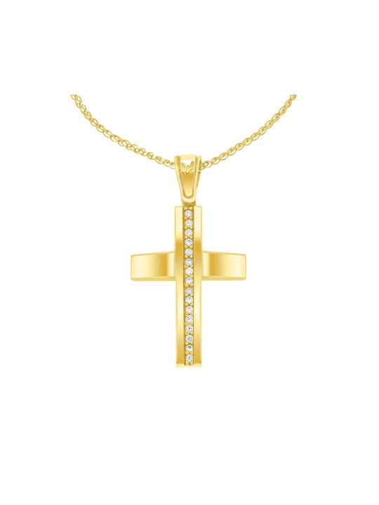 Eforo Women's Gold Cross 14K